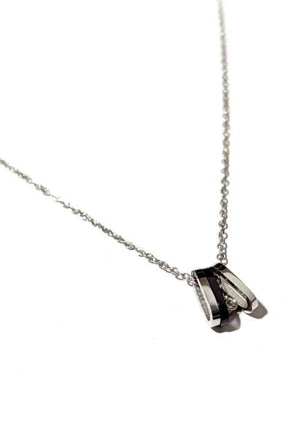Silver Triple Ring Necklace