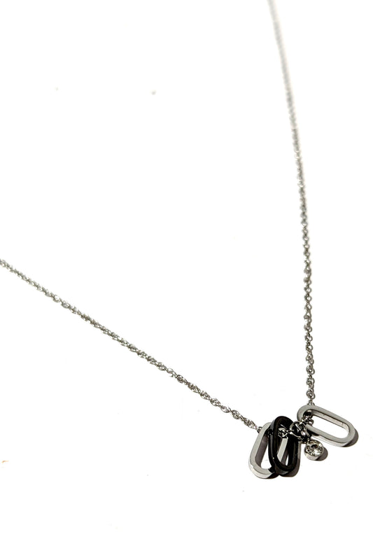 Silver Triple Ring Necklace