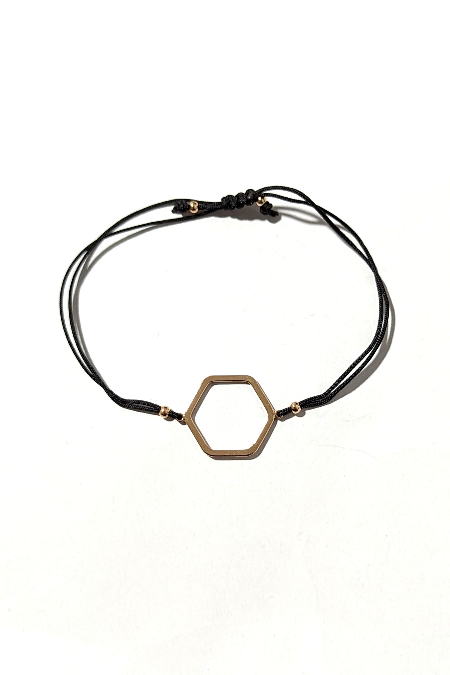 Gold Hex Drawstring Bracelet
