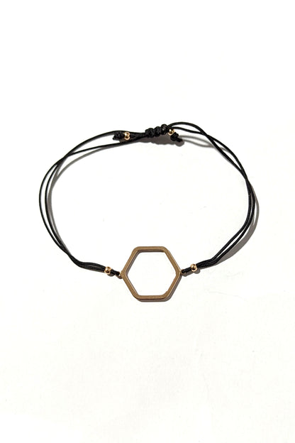 Gold Hex Drawstring Bracelet