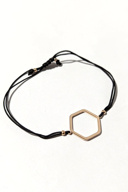 Gold Hex Drawstring Bracelet