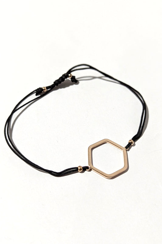 Gold Hex Drawstring Bracelet