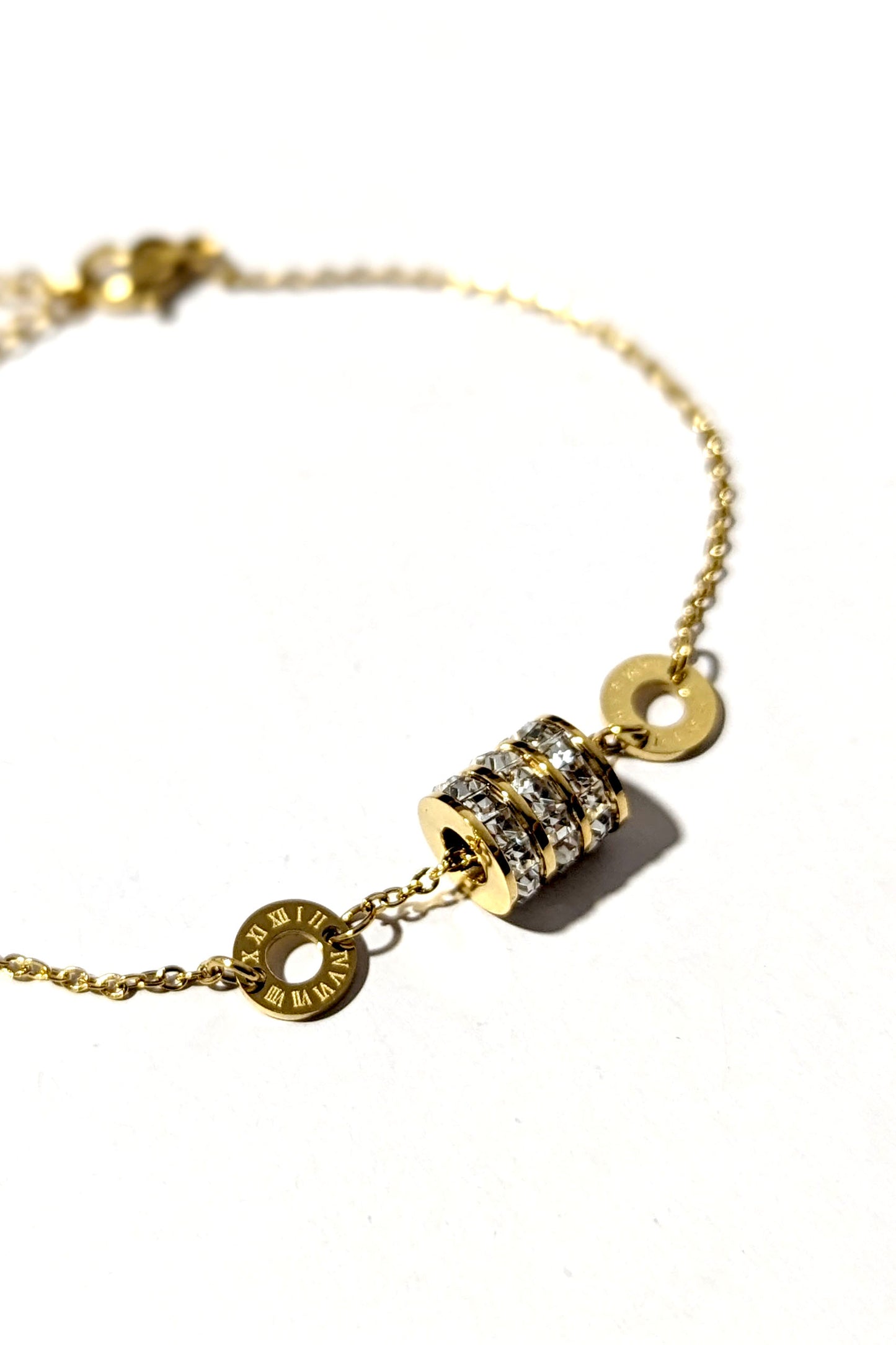 Gold Barrel Drawstring Bracelet