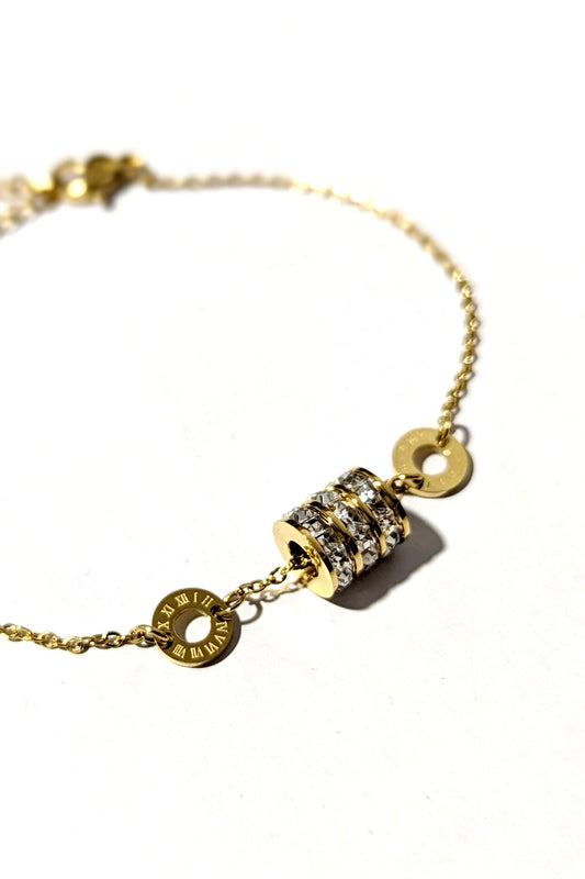 Gold Barrel Drawstring Bracelet
