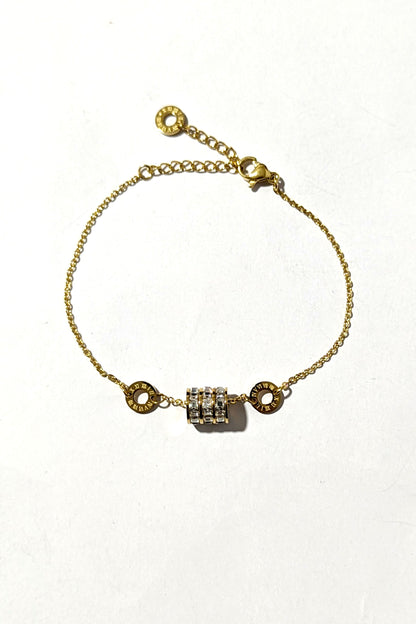 Gold Barrel Drawstring Bracelet