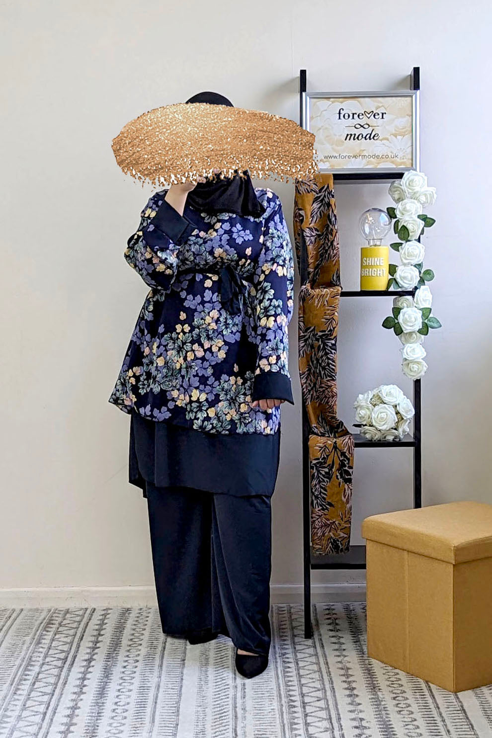 Navy Floral Layered Co-ord