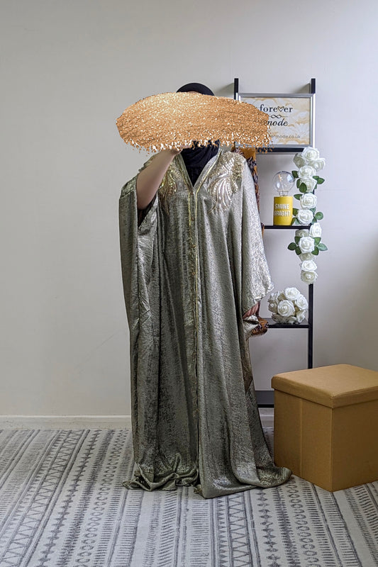 Khaki Gold Sequin Shimmer Maxi