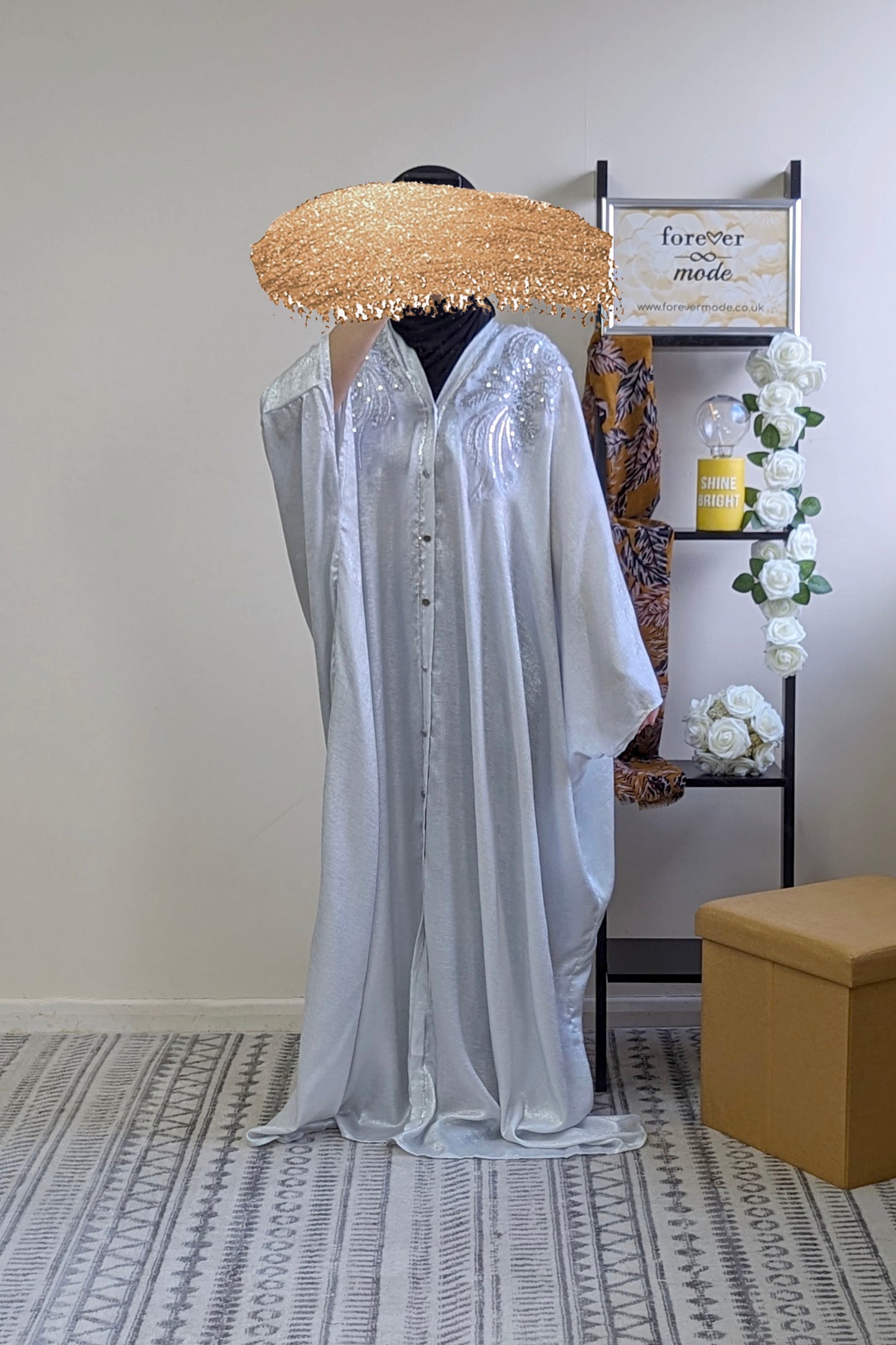 White Sequin Shimmer Maxi
