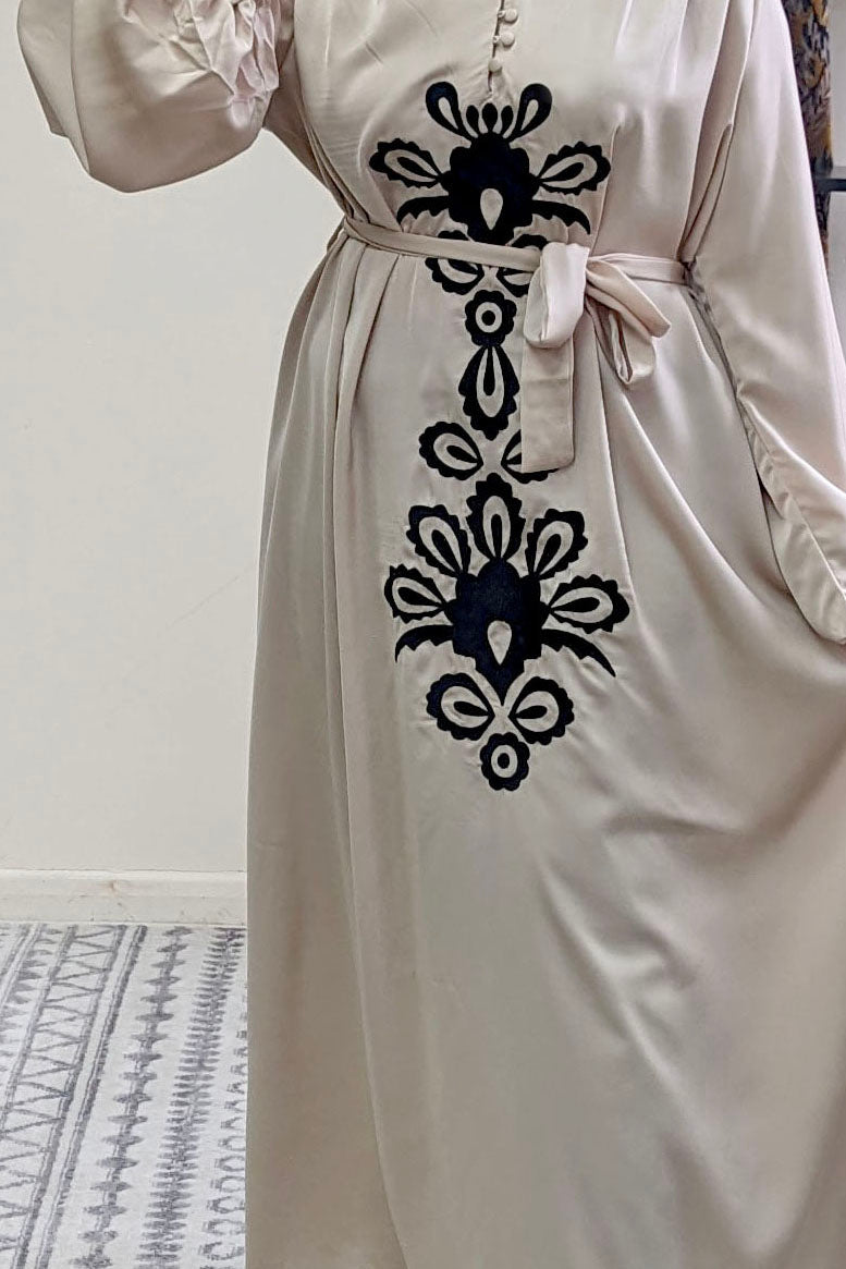 Satin Floral Mirrored Maxi Dress