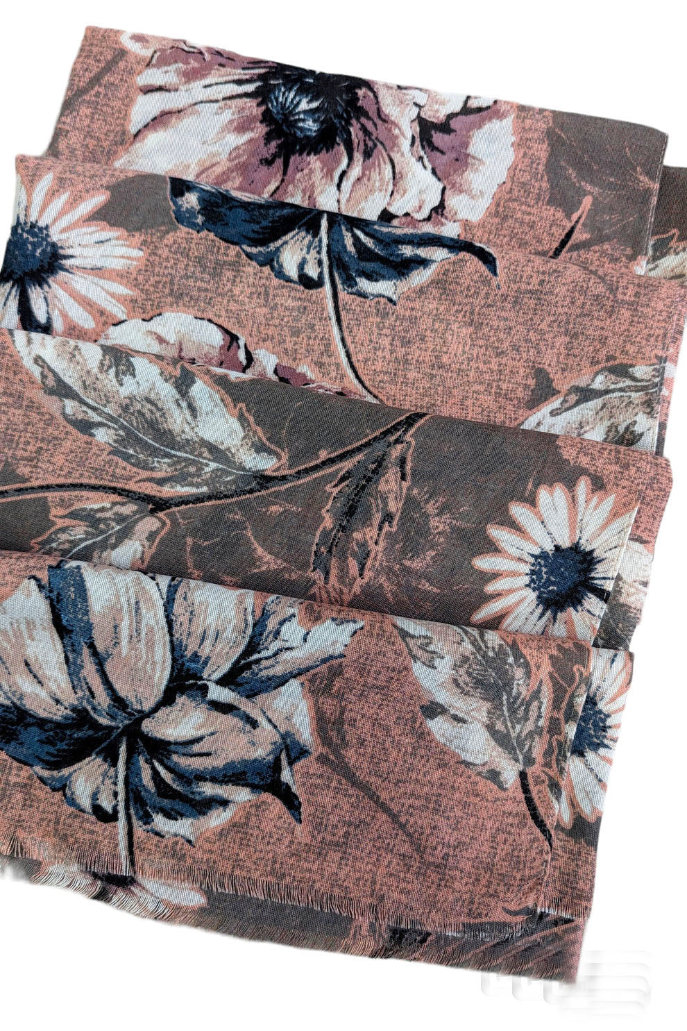 Pink Large Floral Print Scarf