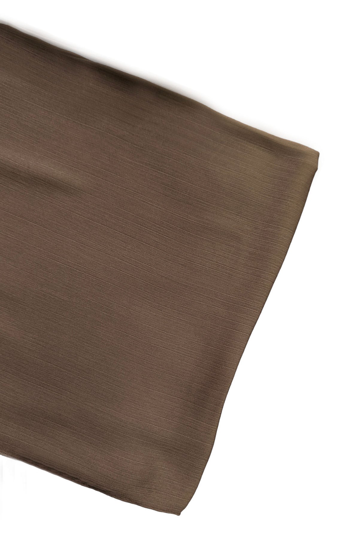 Brown Satin Ribbed Scarf