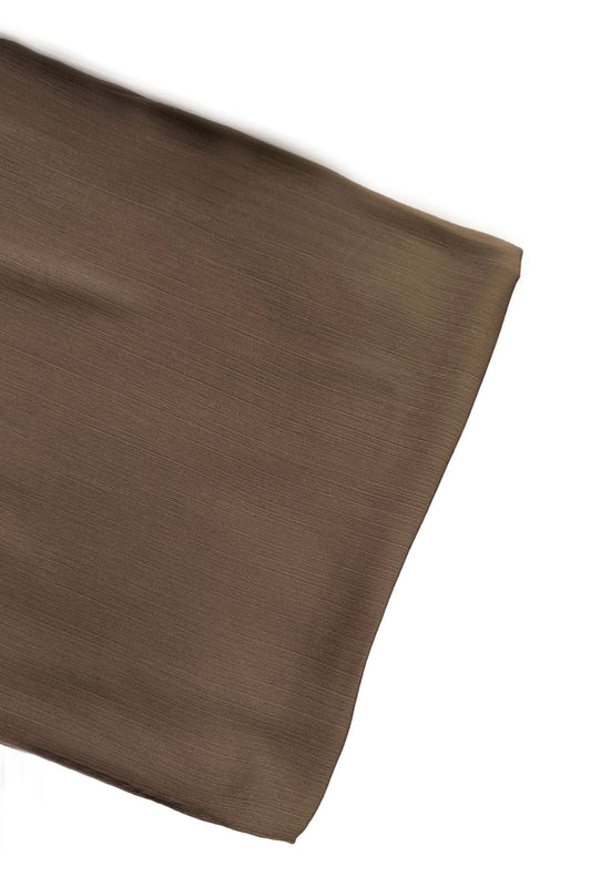 Brown Satin Ribbed Scarf