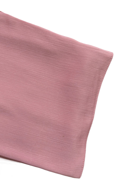 Coral Satin Ribbed Scarf