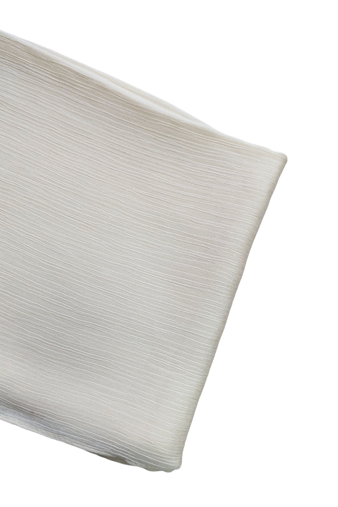 Cream Satin Ribbed Scarf