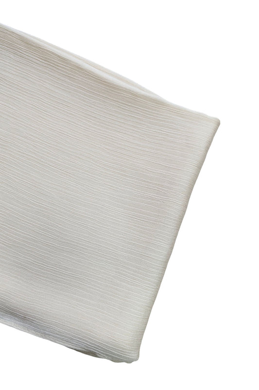 Cream Satin Ribbed Scarf