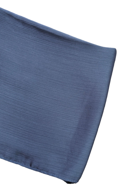 Denim Satin Ribbed Scarf
