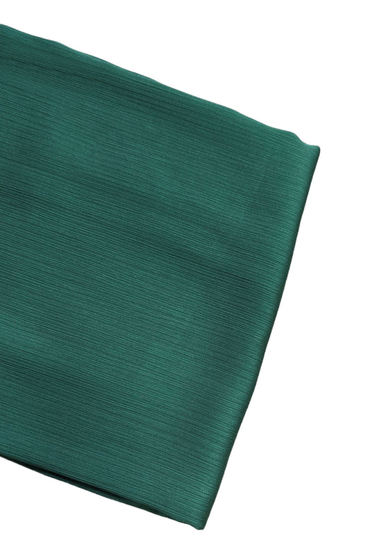 Green Satin Ribbed Scarf