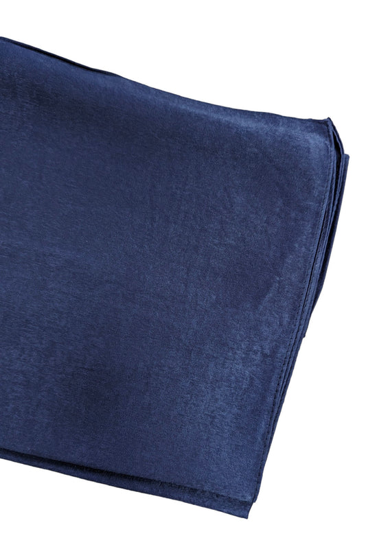 Navy Velvet Textured Scarf