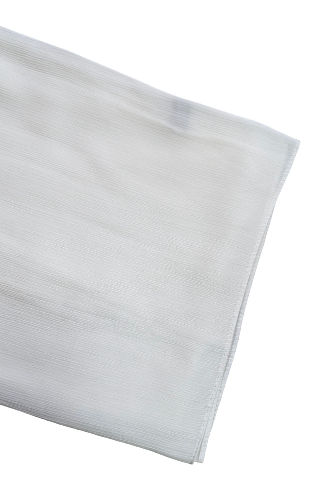White Satin Ribbed Scarf